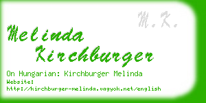 melinda kirchburger business card